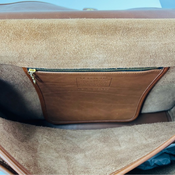 Coach British Tan 5266 Vintage Beekman Leather Brass Messenger Briefcase - Picture 11 of 13